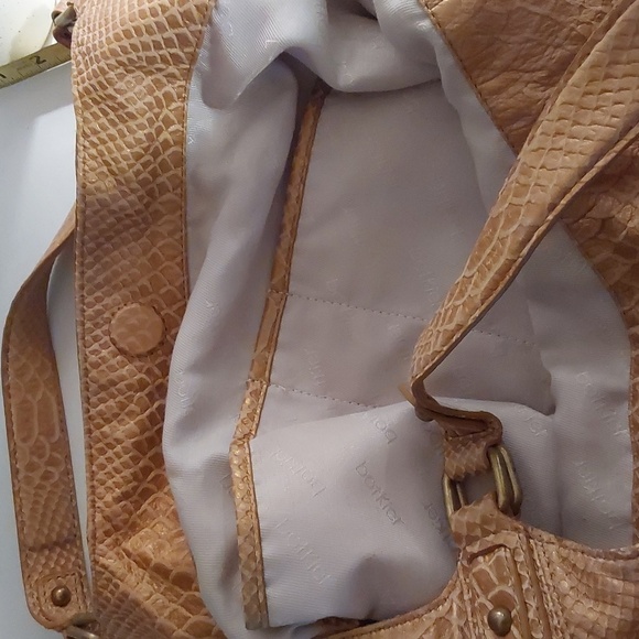 Botkier Vintage Tan Bronze Shimmery Lambskin Snake print Shoulder Bag Y2K - Picture 10 of 12